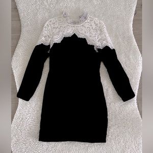 Sandro Black and white lace dress